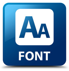 Font blue square button