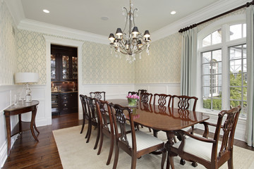 Dining room with adjacent bar