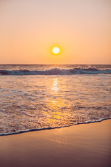 Fototapeta na wymiar Sunset Over the Beach Hikkaduwa in Sri Lanka