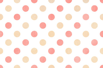 Watercolor polka dot background.