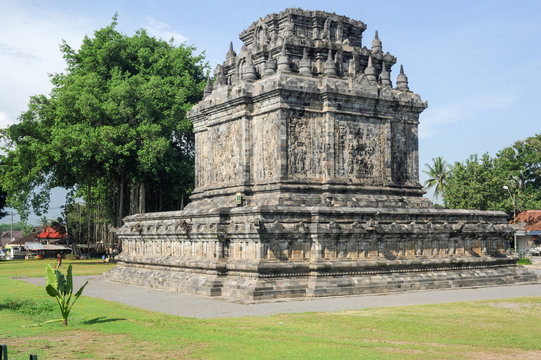 Mendut Buddhist temple located near Borobudur in Java