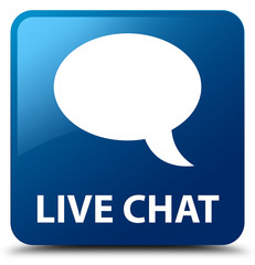 Live chat blue square button
