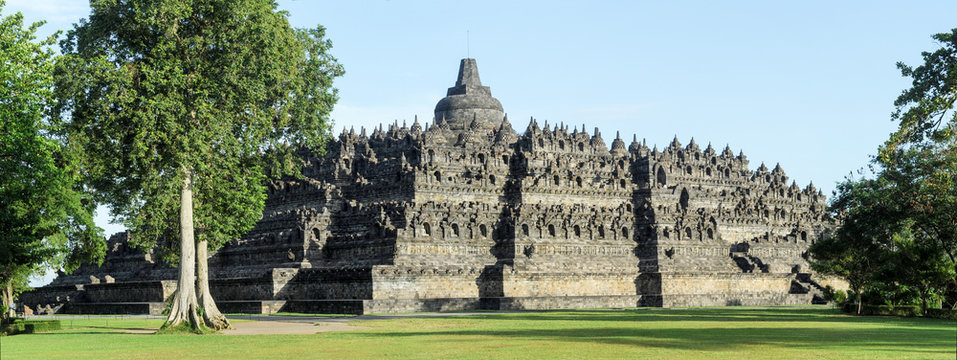 The temple of Borobudur on Java,  Indonesia