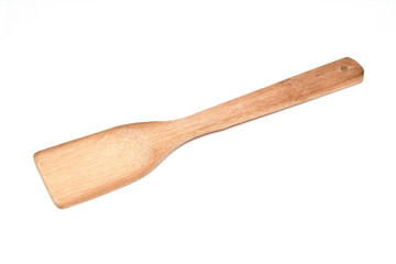 Bamboo big Spoon isolated on the white background. Photo for catalog or shop.