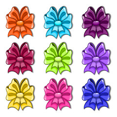 Obraz premium Set with cartoon colorful bows