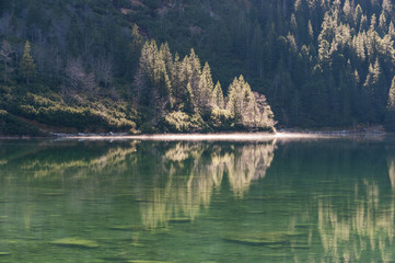 Morskie Oko mountain lake in the High Tatras in the morning. © Jacek Jacobi
