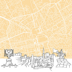 Fototapeta premium Tirana Albania Background Map