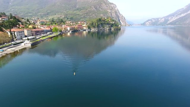 Como Lake - Kayak on water (Aerial view)