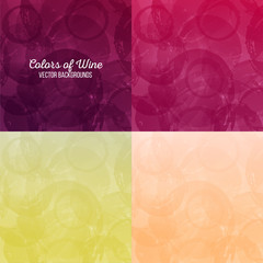 Background wine stains. Four different colors. vector texture