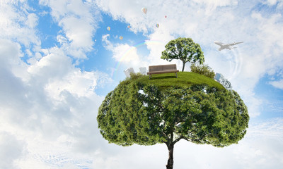 Green eco life . Mixed media