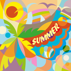 Fototapeta na wymiar Summer time party poster