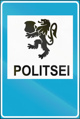 Estonian service road sign - The word means police