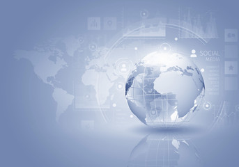 Modern connection technologies background . Mixed media