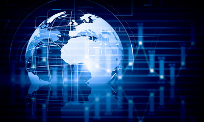 Modern connection technologies background . Mixed media