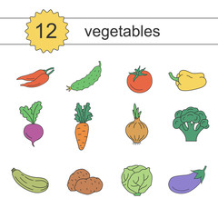 Icons of vegetables.