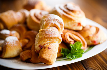 Sweet buns with jam