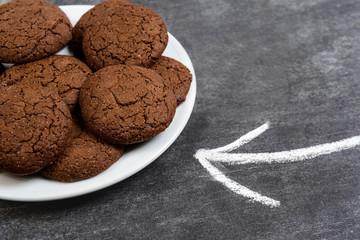 Sweet chocolate cookies  in plate