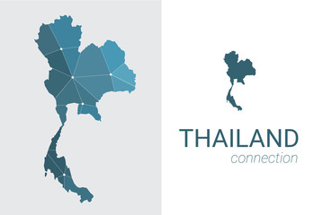 thailand map, connection