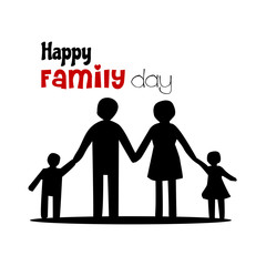 A Beautiful card of Happy family day with stylish calligraphy.