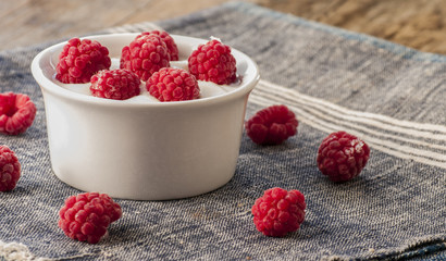 Plain Greek Yogurt with Raspberries