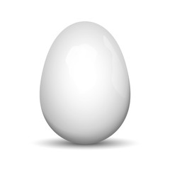 Whie egg isolated on a white background. Easter symbol. Vector