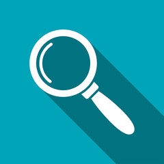 Magnifying glass for searching or inspection vector flat icon
