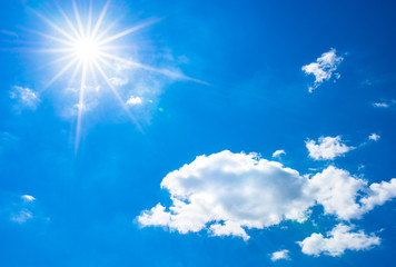 Himmel Blau Sonne Sonnenstrahlen Wolken 