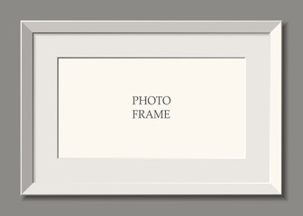 white frame. wall. Place for advertising, photos, pictures.