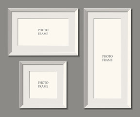 Set of white frames. wall. Place for advertising, photos, pictures. vector image