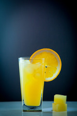 Orange juice and slices of orange fruit