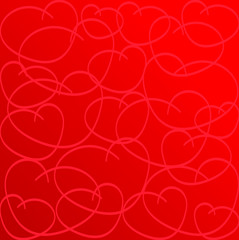 Love Heart. Red Background.