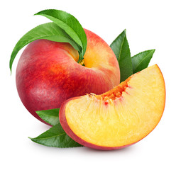 peach fruits isolated