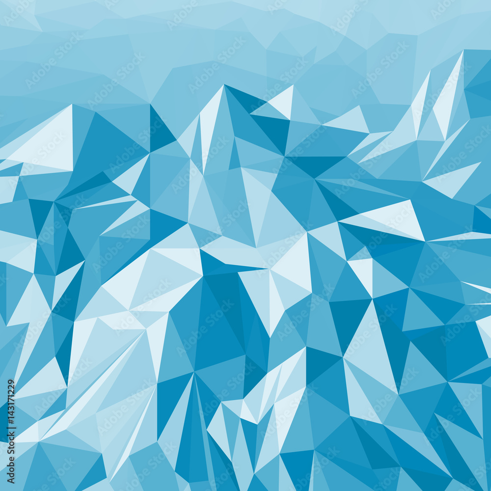 Poster abstract mountain landscape background of multicolor blue triangles. polygonal pattern for your desi