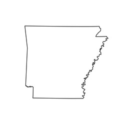 map of the U.S. state Arkansas - obrazy, fototapety, plakaty