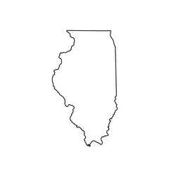 map of the U.S. state Illinois - obrazy, fototapety, plakaty
