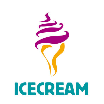 Vector sign icecream in abstract shapes