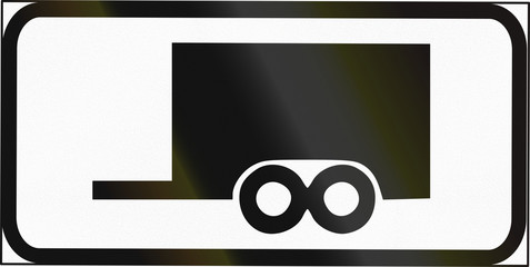Road sign used in Estonia - Symbol plate for trailers