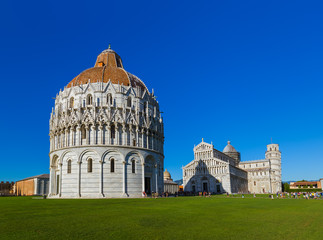 Basilica and the leaning tower in Pisa Italy