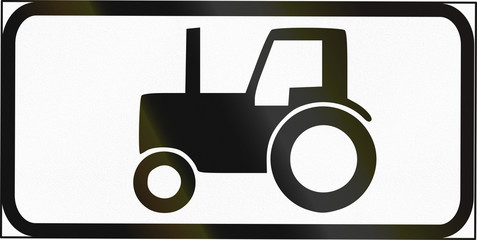 Road sign used in Estonia - Symbol plate for agricultural vehicles
