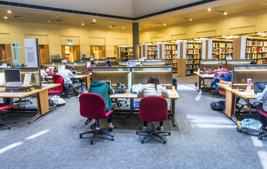 MELBOURNE - OCTOBER 2015: Established in 1854, the State Library of Victoria is a massive public...