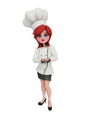 3d chef with holding pose.