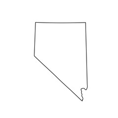 Map of Nevada on white background. Vector. - obrazy, fototapety, plakaty