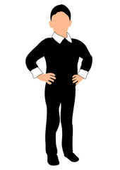 Vector clipart silhouette boy