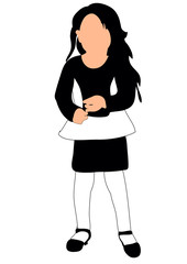 Vector illustration of a silhouette of a child  girl