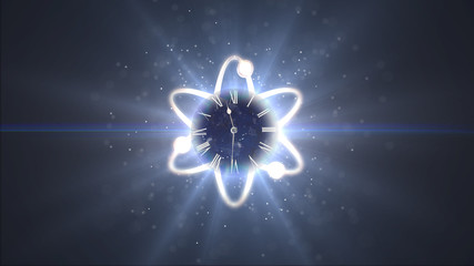 Modern science. A sign of science and fast-moving hours. The concept of rapidly developing science