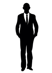 Silhouette of a man a young