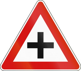 Obraz premium Road sign used in Malta - Intersection