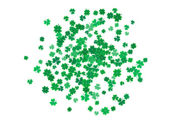 St. Patrick's Day background template with falling clover leaves