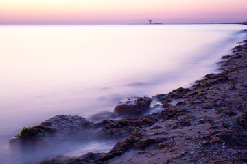 Fototapeta premium Sunset on Black sea shore Crimea