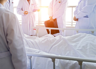 examining patient in hospital